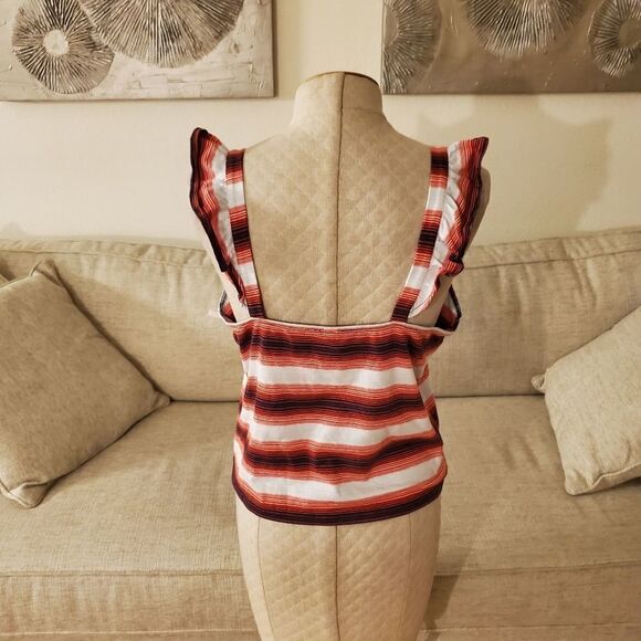 BP. Stripe Ruffle Strap Crop Tank sz 1X - Picture 8 of 12